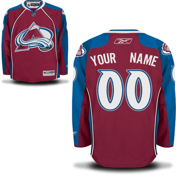 Reebok Colorado Avalanche Men Premier Home Custom NHL Jersey - Burgundy->->Custom Jersey